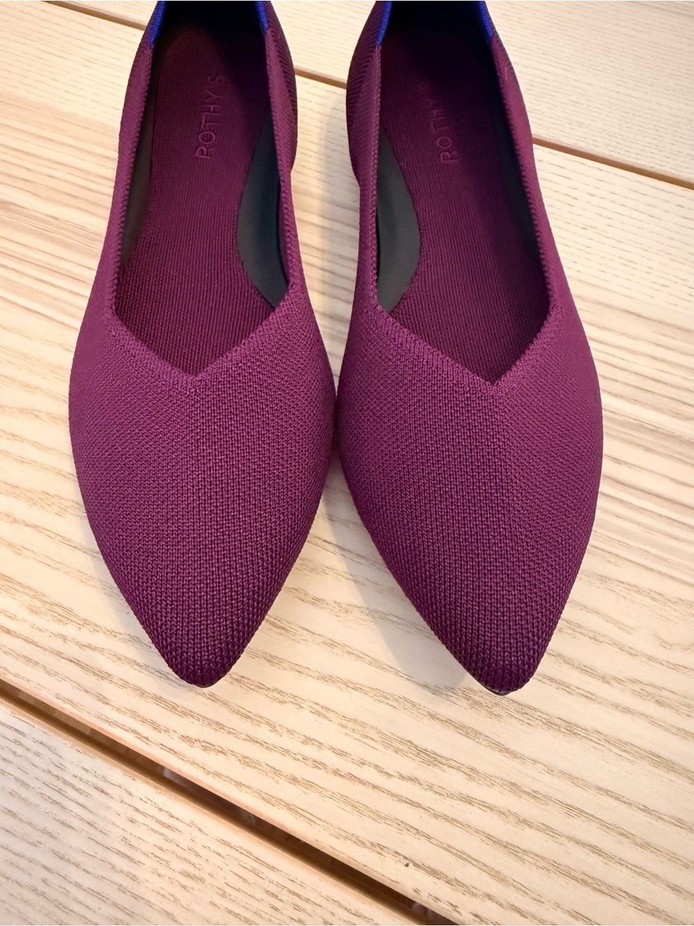 Rothy’s The Point Flats Boysenberry Purple Knit Washable Women’s 10.5 - Picture 5 of 9